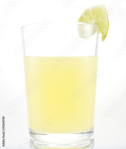 lemonade glass on white background