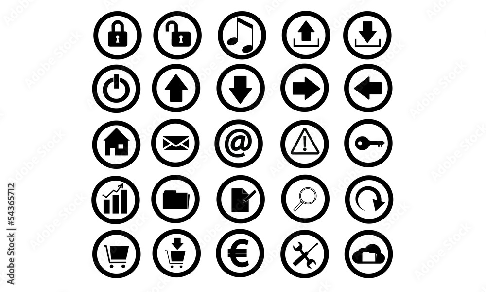 Black and White Internet Icons Black and White Internet Icons