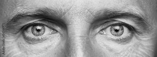 Panorama of men's eyes photo