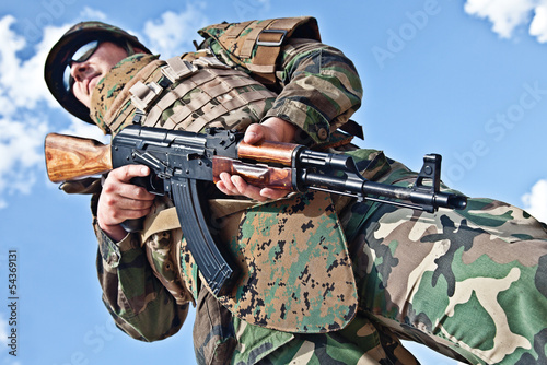 soldier with ak-47