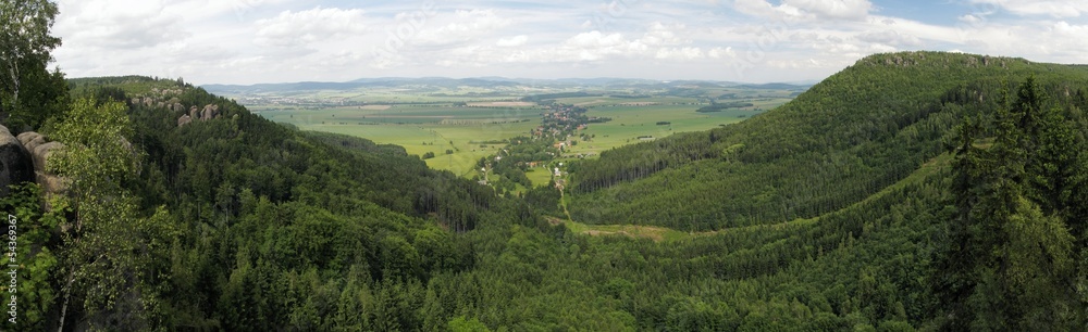 look to Martinkovice from Broumovske steny mountains