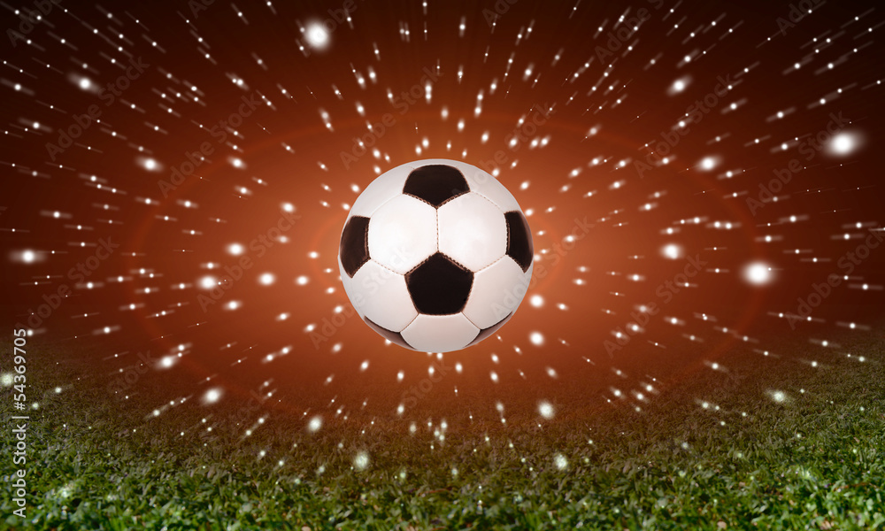 Naklejka premium soccer ball with the stars