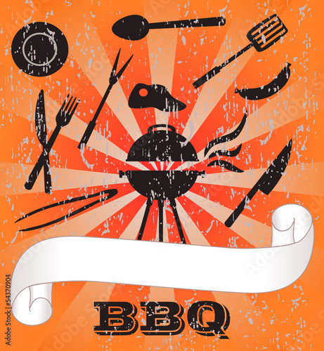 Grillen - Sommerlicher Flyer in Orange