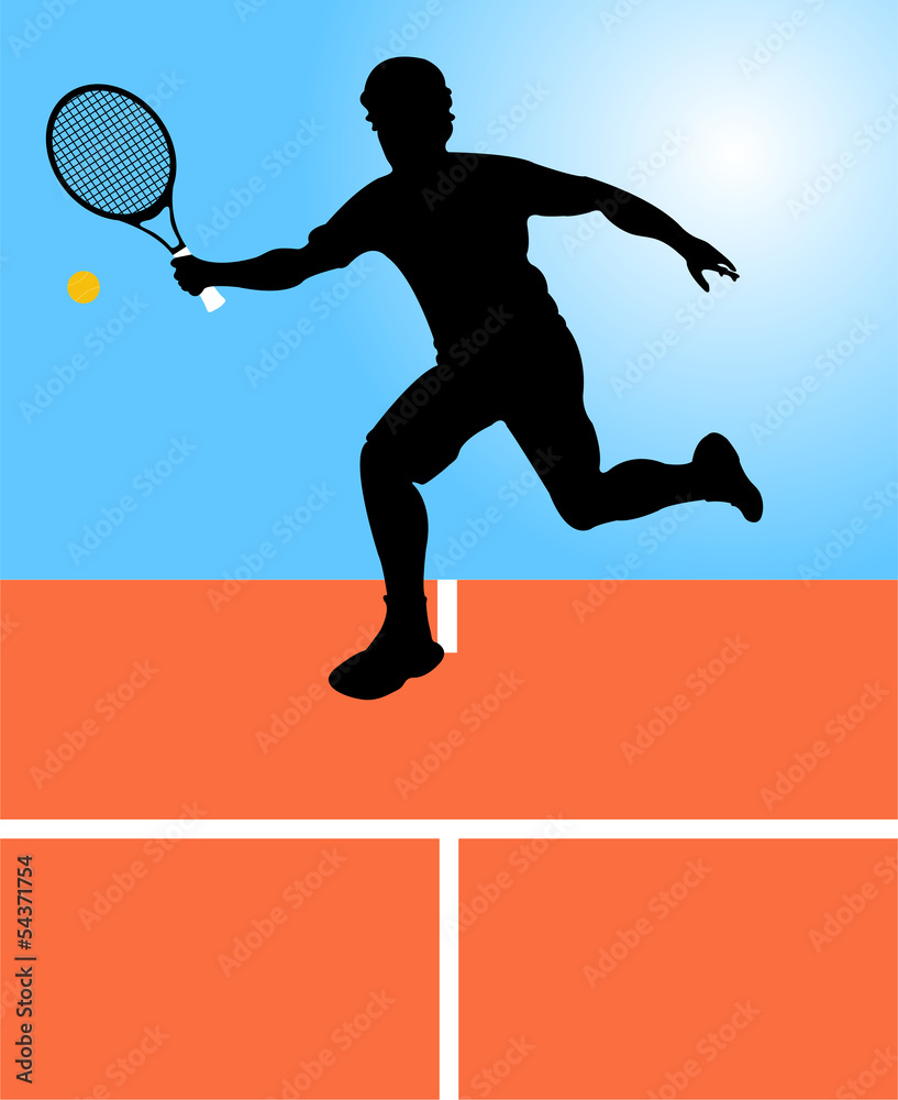 Tennis player illustration - vector