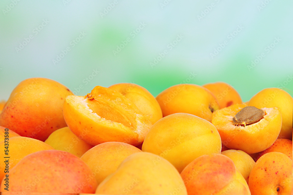 Fresh natural apricot on bright background Fresh natural apricot on bright background