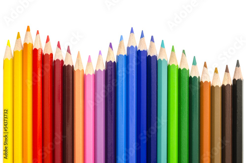 Colored pencils making a wave photo