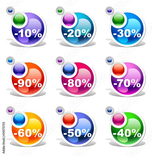Vector discount labels 17