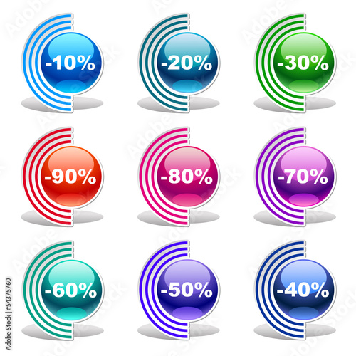 Vector discount labels 16