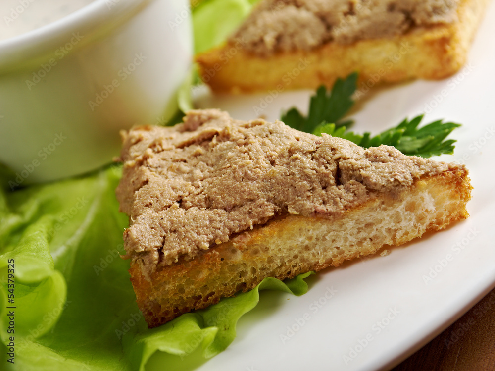 bread with delicious liver pate bread with delicious liver pate