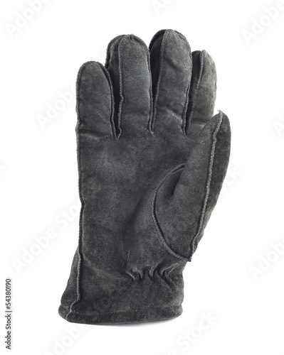 Suede winter glove isolated