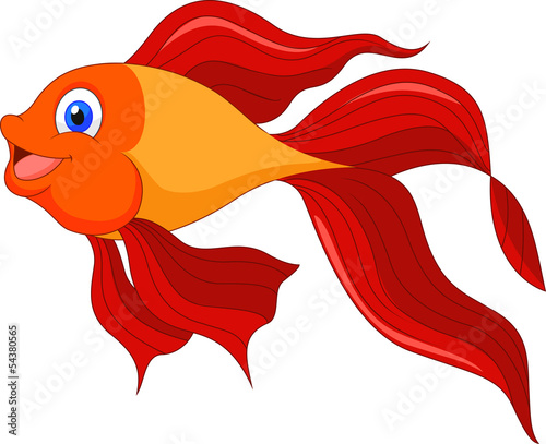 Cute golden fish cartoon