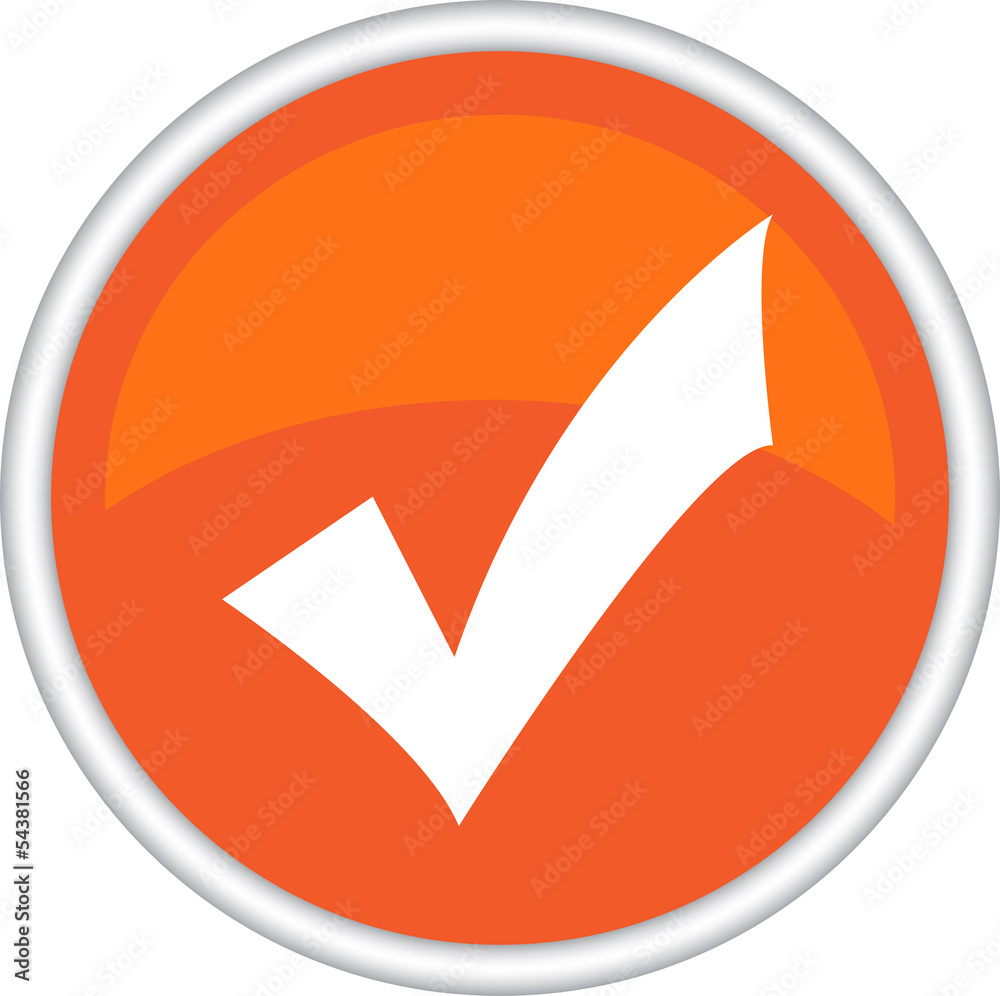 Orange tick vector illustration Orange tick vector illustration