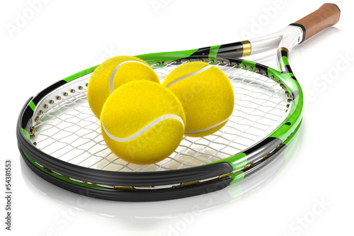 Tennis Racket with Tennis Balls