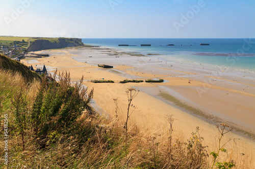 Normandy Landings  remains of artificial port at Arromanches-les