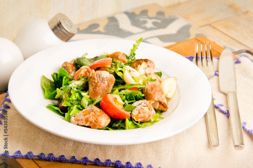 meat salad with tomatoes meat salad with tomatoes