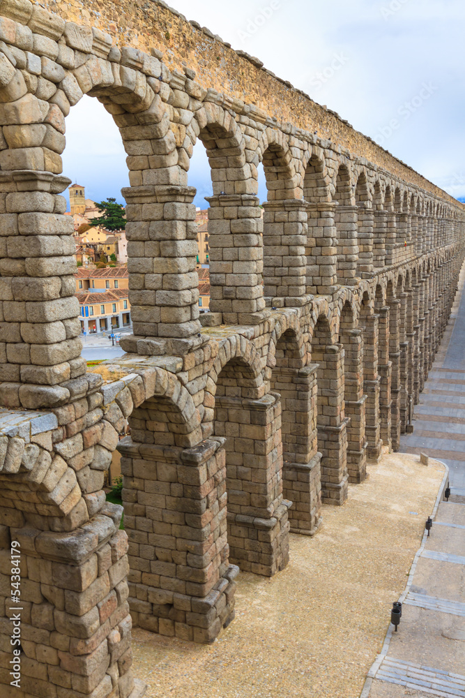 Roman aqueduct in Segovia (Spain)