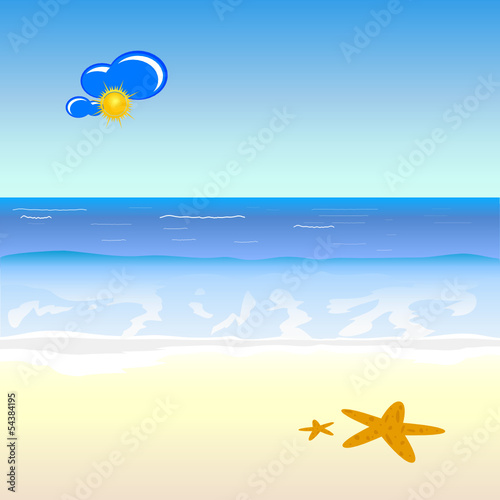 beach cartoon art vector illustration