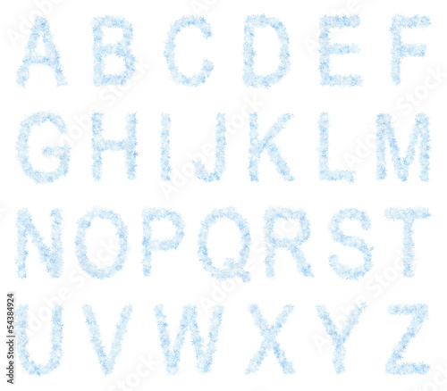 Winter frosty snowflake font