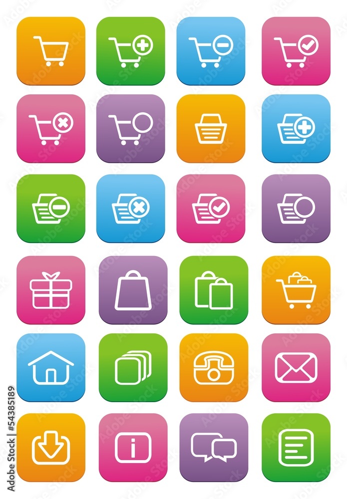 ecommerce icons - flat style icons ecommerce icons - flat style icons