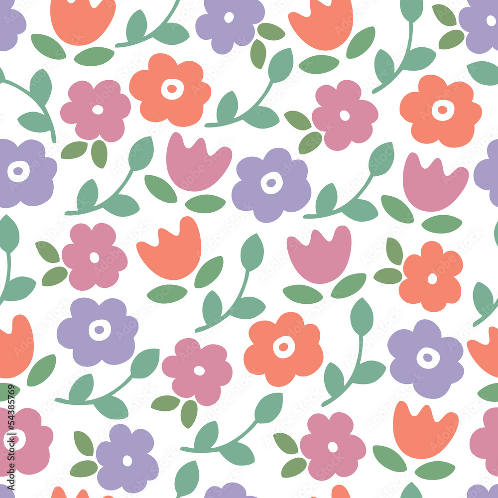 Fototapeta premium Seamless of flower background pattern , Vector illustration