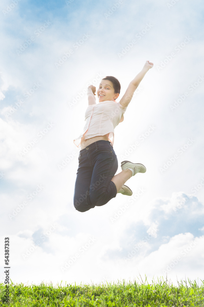Young Woman With Her Arms Outstretched Young Woman With Her Arms Outstretched