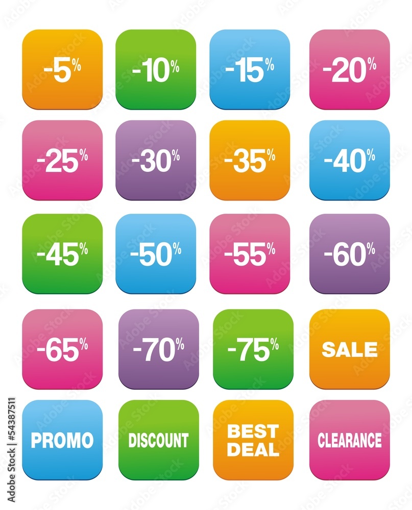 sale icons - flat style icon sets