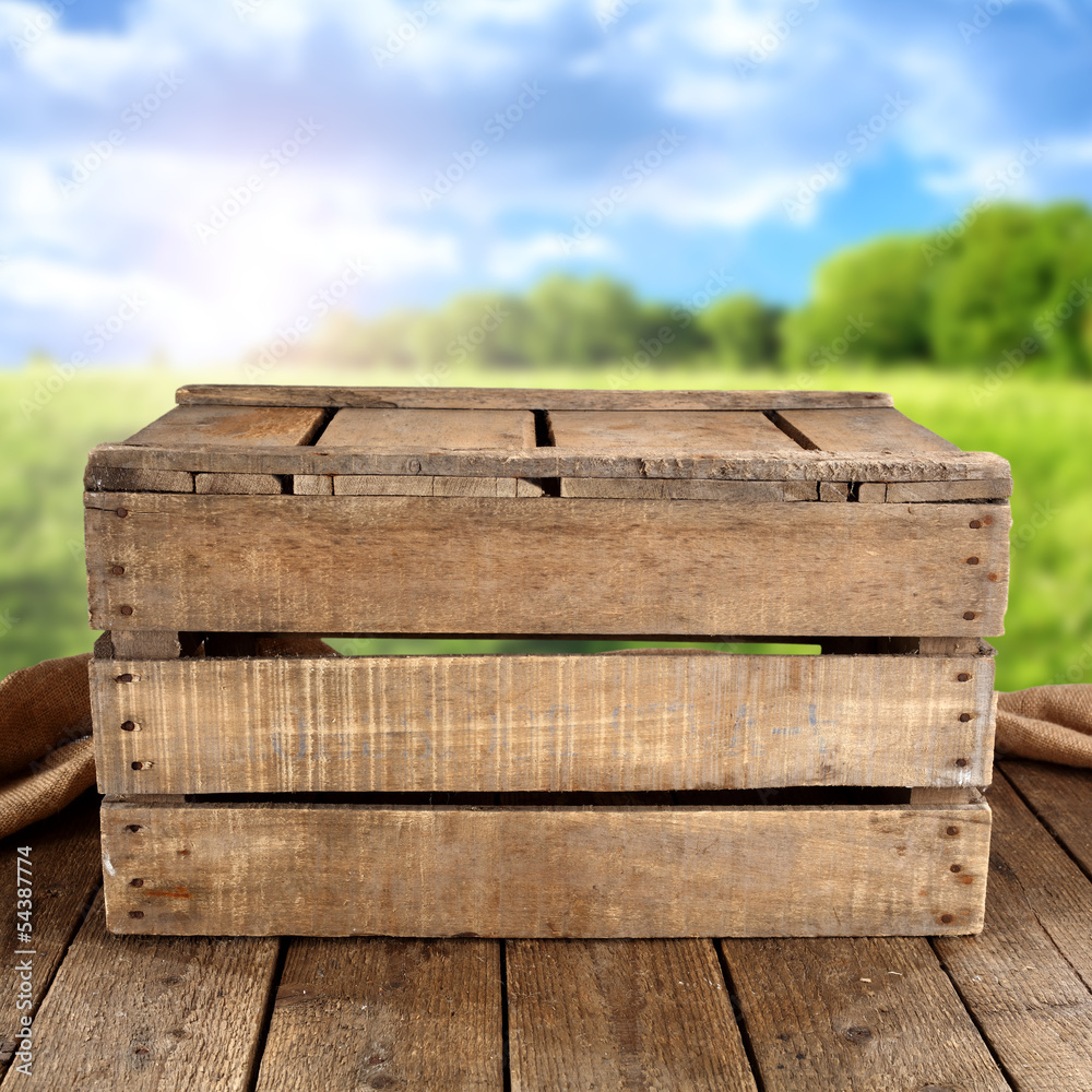 box of wood and table box of wood and table