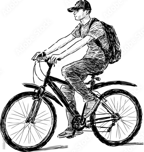 teen riding a bicycle