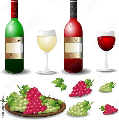 Rotwein Weißwein Set