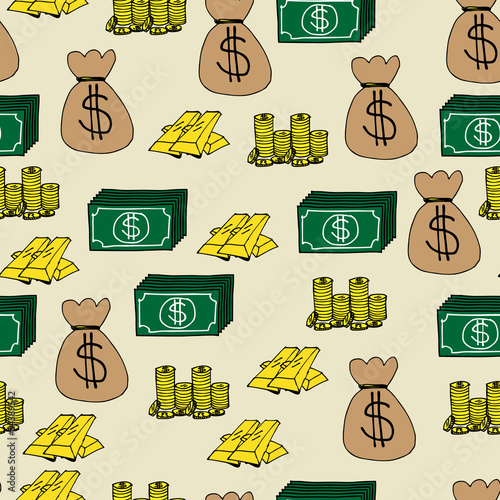 Finance  Icons Seamless Background