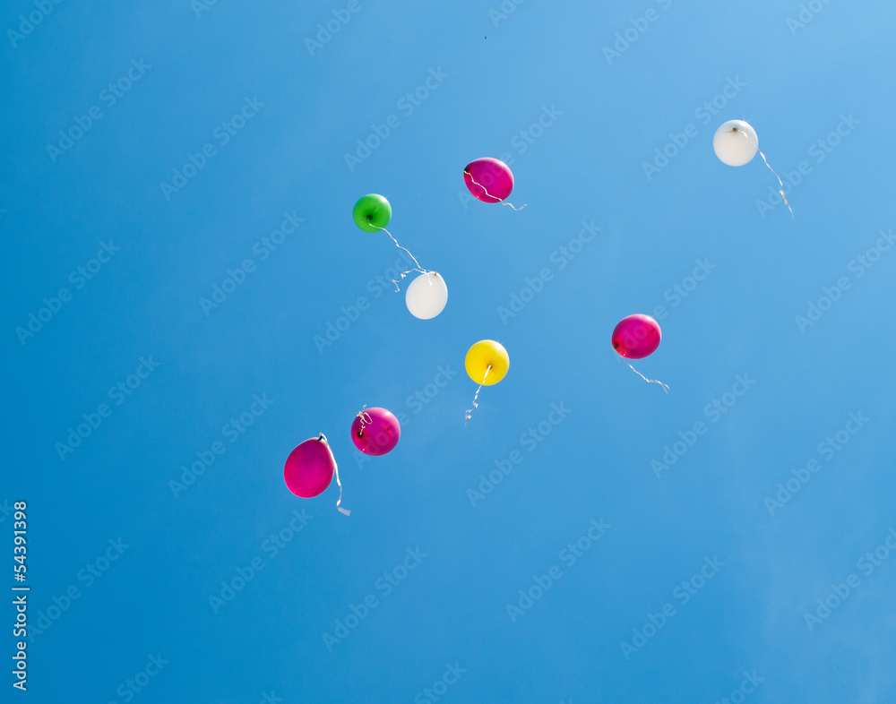 colorful balloons on the blue sky colorful balloons on the blue sky