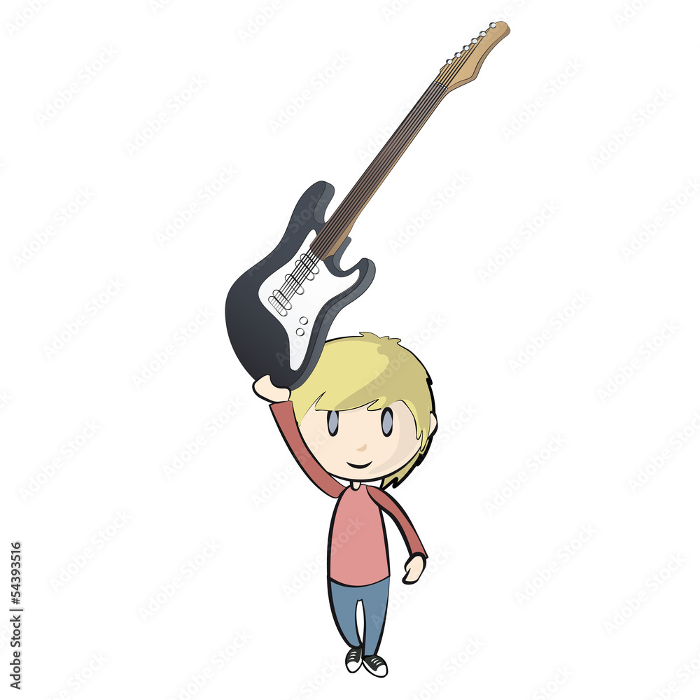Guitar man on white background. Vector design Guitar man on white background. Vector design
