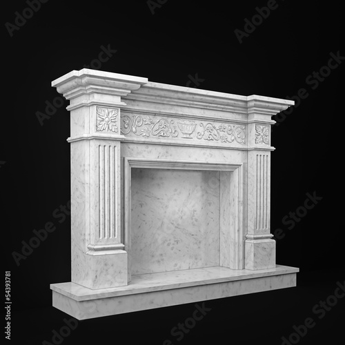 natural marble fireplace view perspective