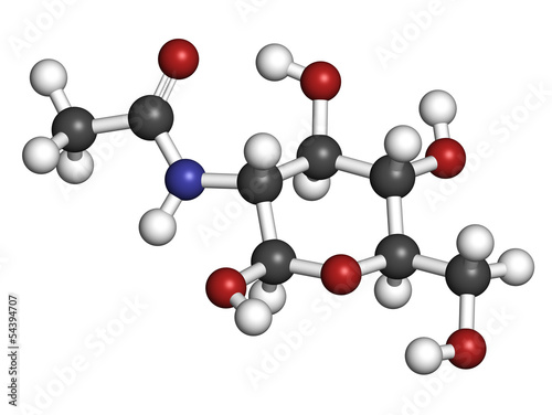 N-Acetylglucosamine (NAG) food supplement molecule.