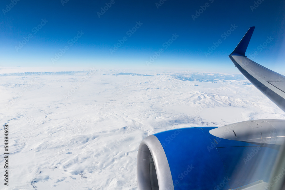 Fototapeta premium Snow-capped mountains - view from above