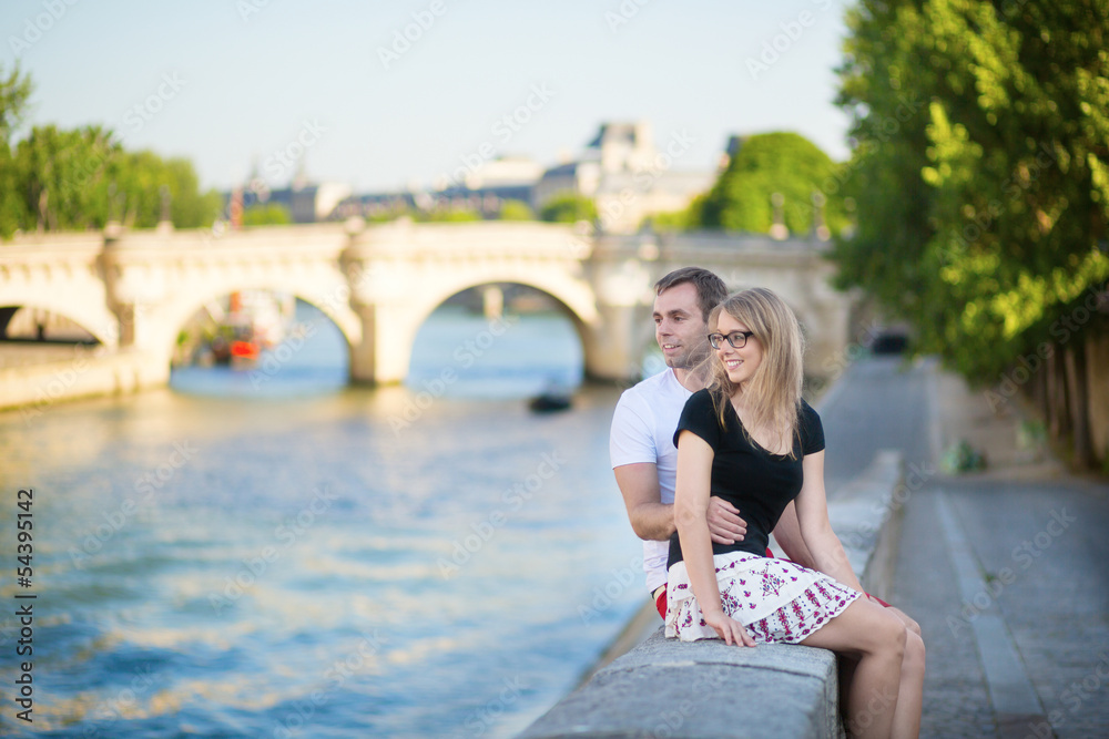 Couple in Paris on a summer day