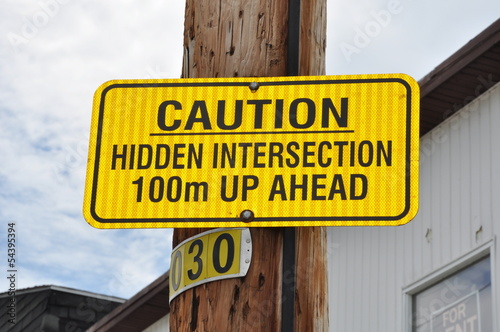 Hidden intersection signage