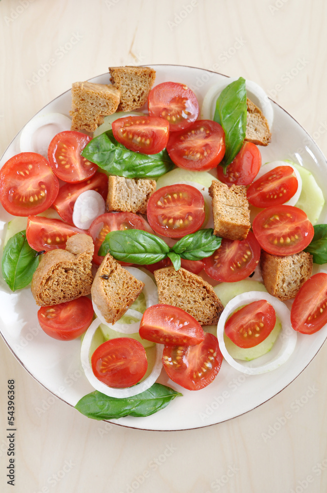 Panzanella, italienischer Brotsalat Panzanella, italienischer Brotsalat