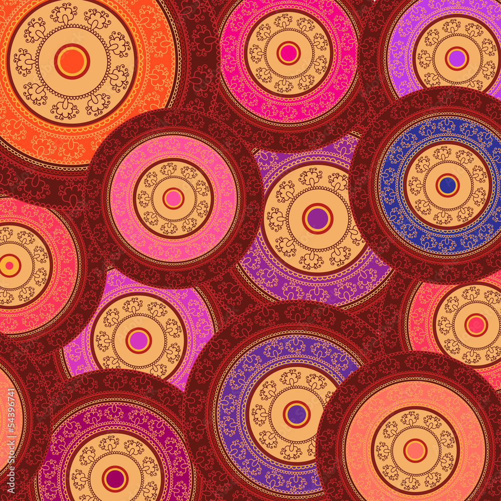 Fototapeta premium Ethnic & Colorful Henna Mandala design, very elaborate and easily editable