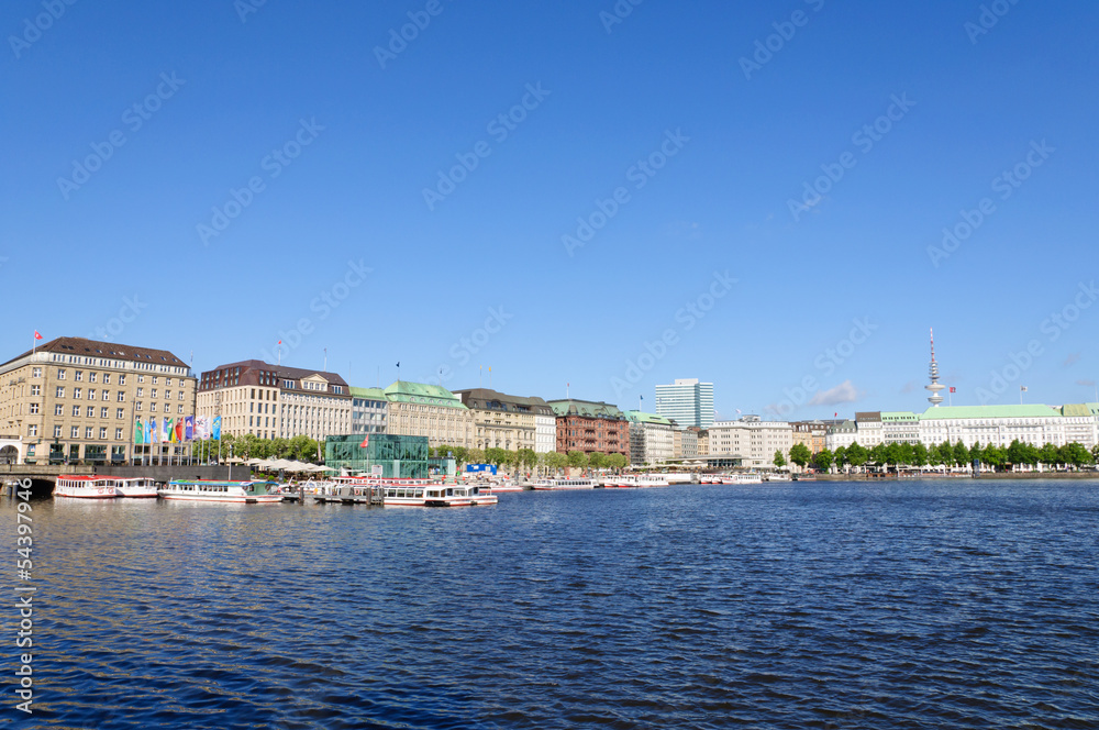 Old city of Hamburg and the Alster