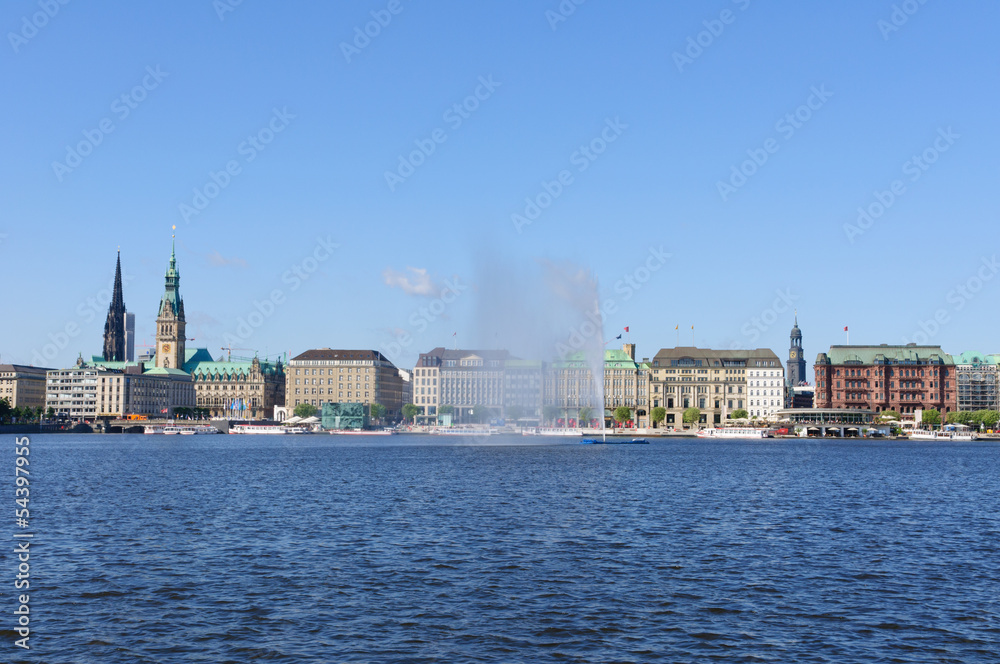 Fototapeta premium Old city of Hamburg and the Alster