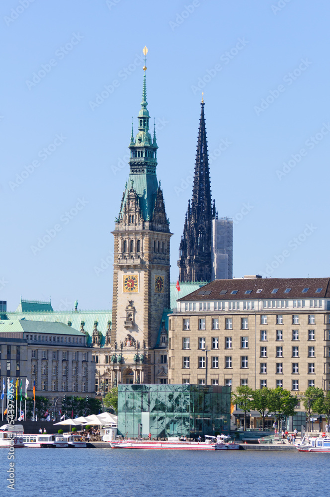 Fototapeta premium Old city of Hamburg and the Alster