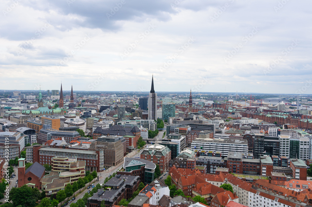 The Old city of Hamburg, view from the St.Michael's church
