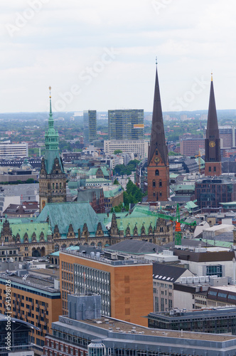 The Old city of Hamburg, view from the St.Michael's church