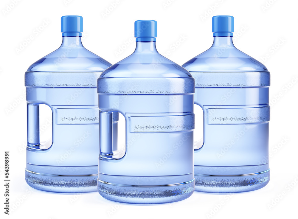 Three Large bottle of pure water isolated on a white background Three Large bottle of pure water isolated on a white background