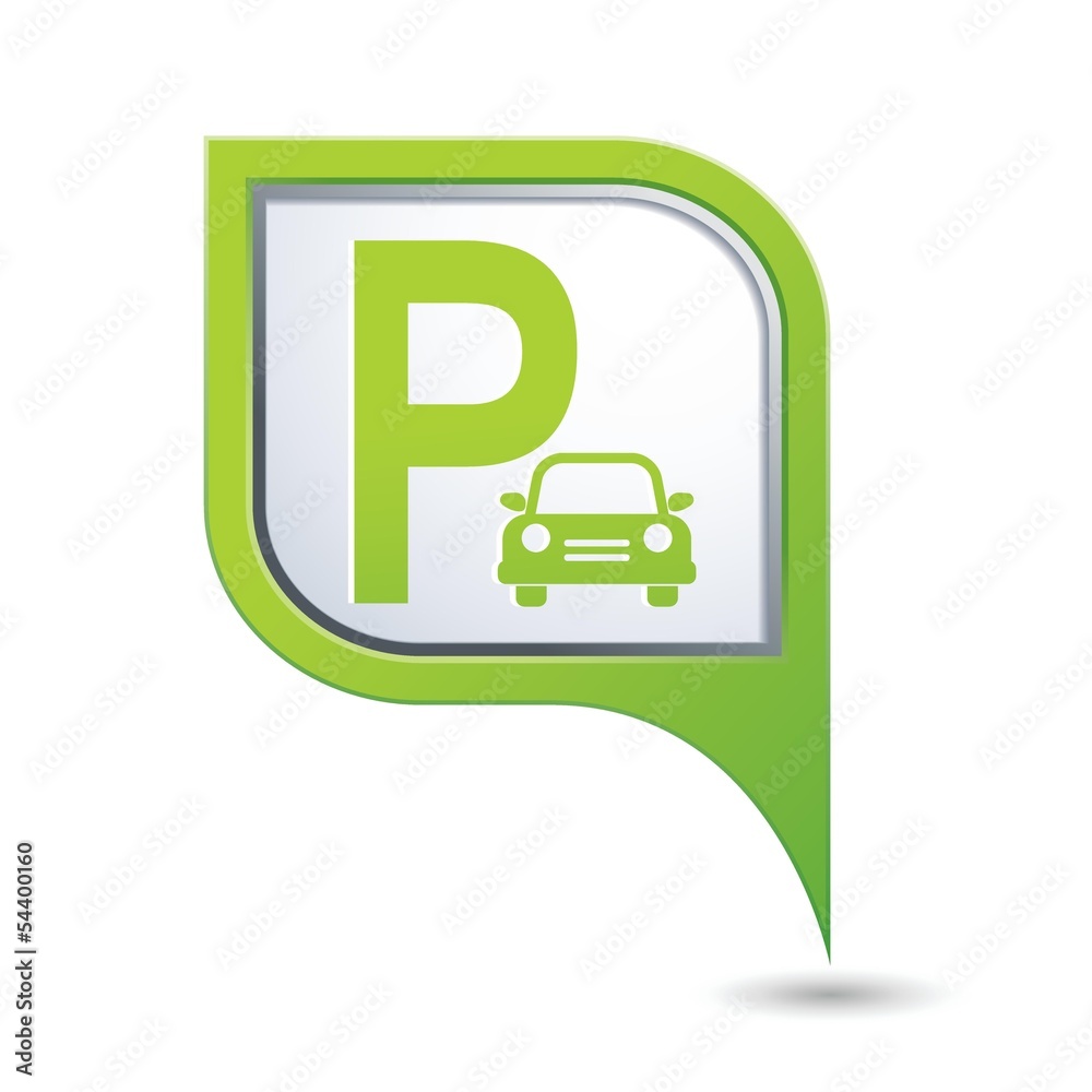 Parking sign on green map pointer, vector illustration Parking sign on green map pointer, vector illustration
