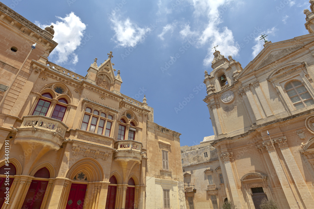 Architecture in the city of Mdina on the island of Malta.