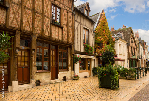 timbered houses in Amboise, France photo