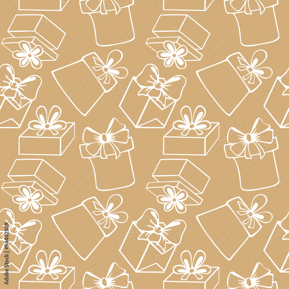 Seamless pattern with gift boxes