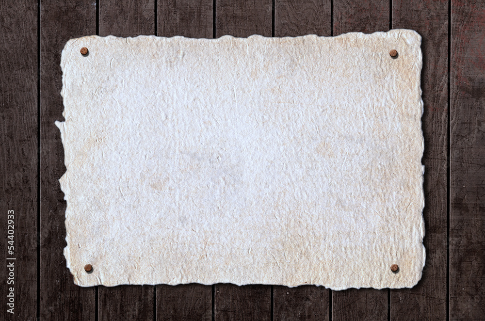 Fototapeta premium Paper on Wood Background